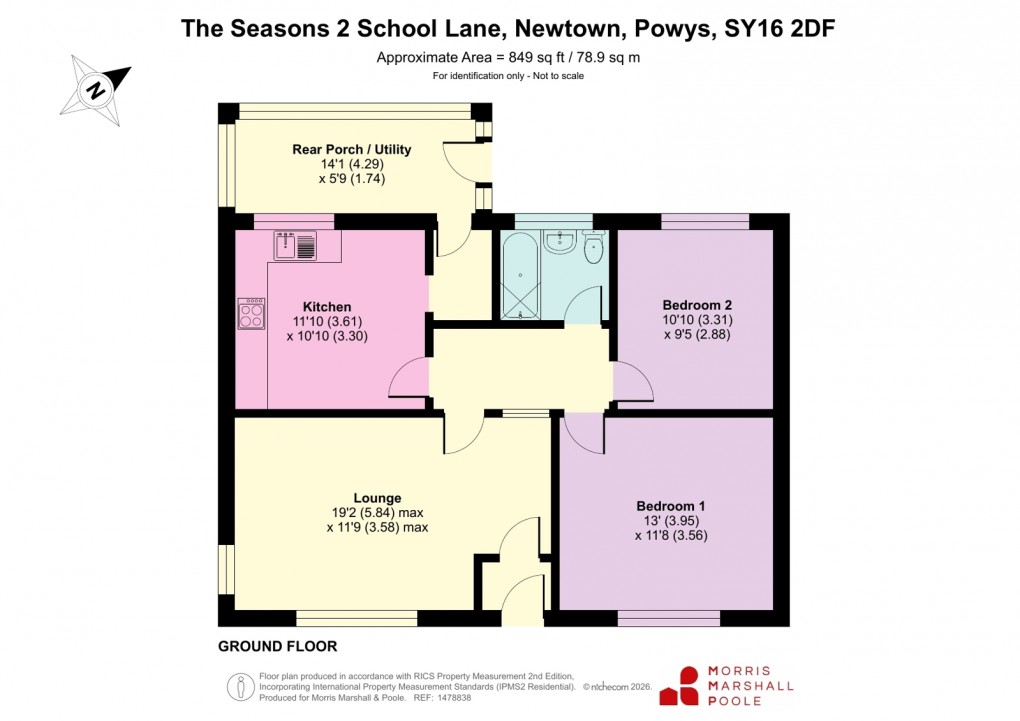 Floorplan for School Lane, Newtown, Powys