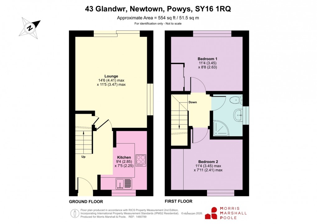 Floorplan for Glandwr, Newtown, Powys