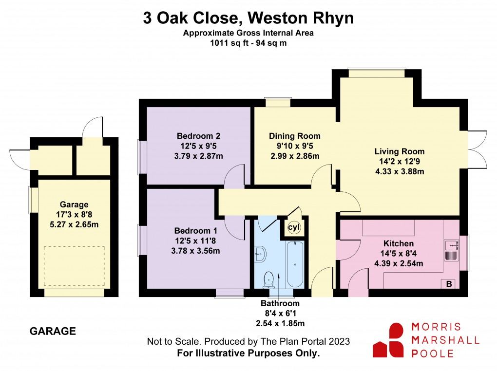 Floorplan for Oak Close, Weston Rhyn, Oswestry, Shropshire