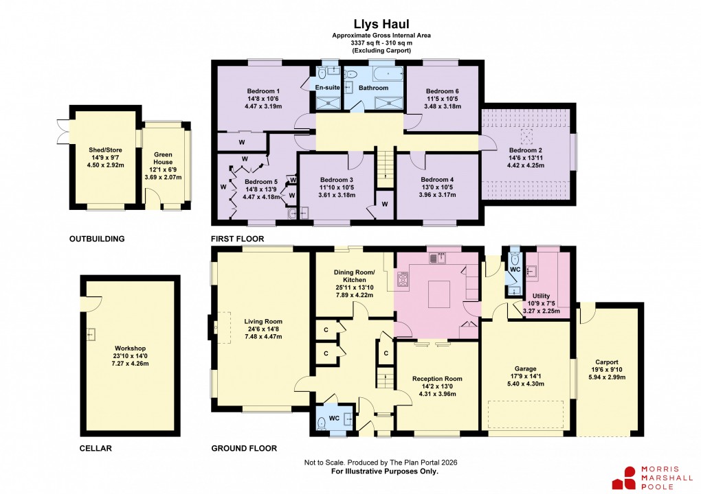 Floorplan for Brithdir, Llanfyllin, Powys