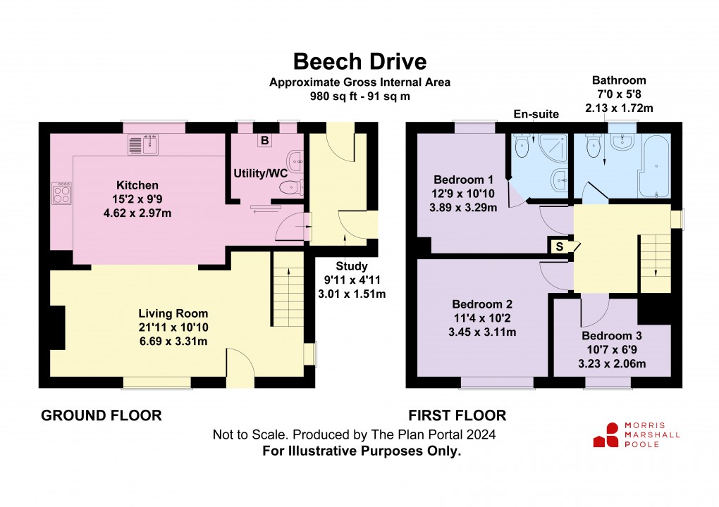 Floorplan for Beech Drive, Ellesmere, Shropshire