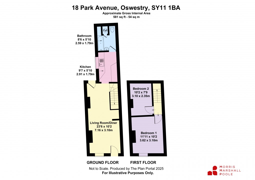 Floorplan for Park Avenue, Oswestry, Shropshire