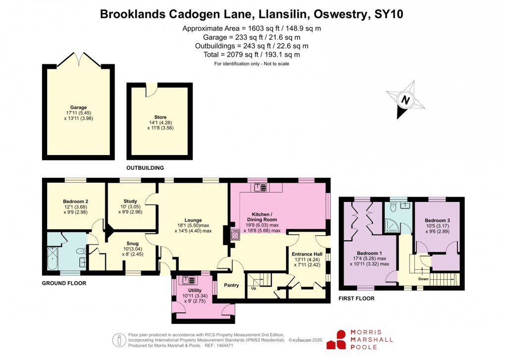 Floorplan for Cadogan Lane, Llansilin, Oswestry, Shropshire
