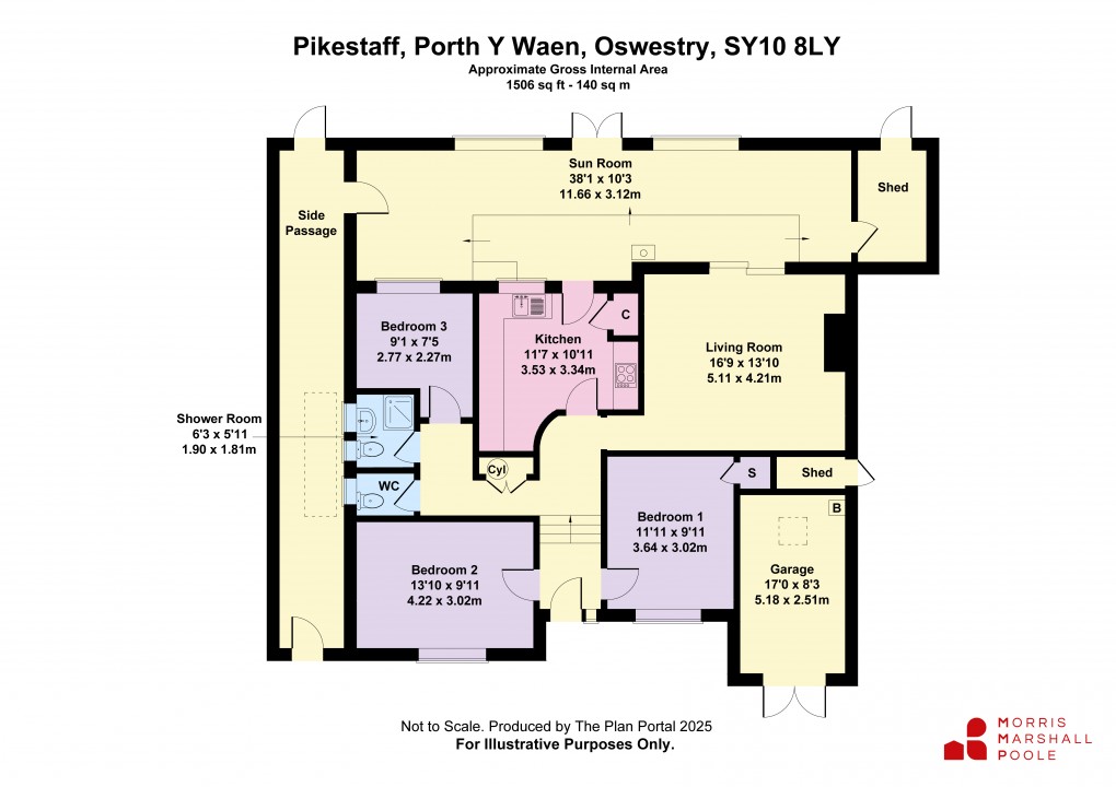 Floorplan for Porth-y-Waen, Oswestry, Shropshire