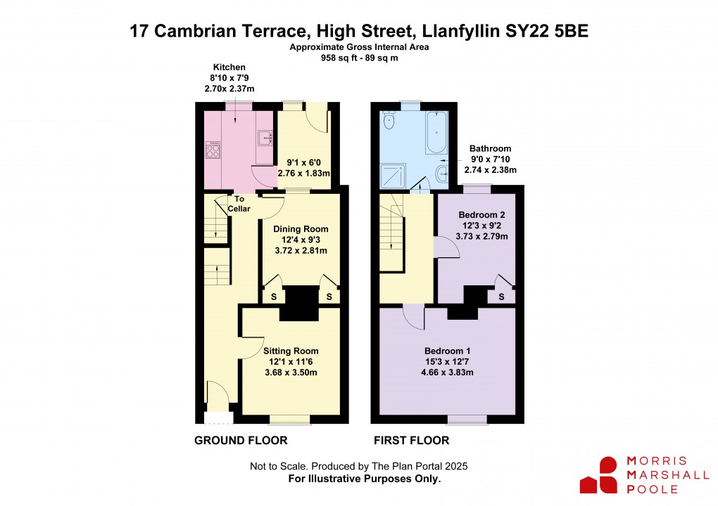 Floorplan for Cambrian Terrace, High Street, Llanfyllin, Powys