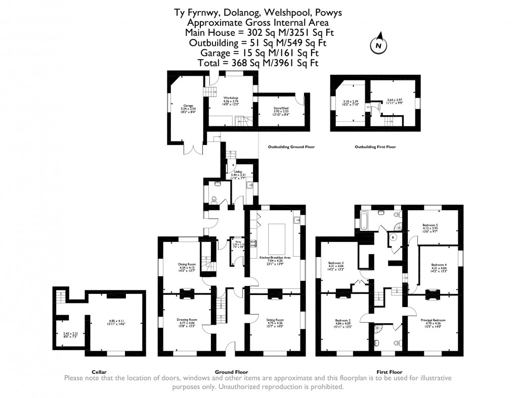 Floorplan for Dolanog, Welshpool, Powys