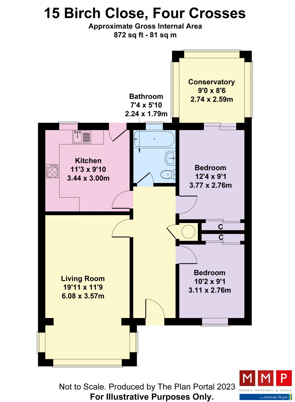 Floorplan for Birch Close, Four Crosses, Llanymynech, Powys