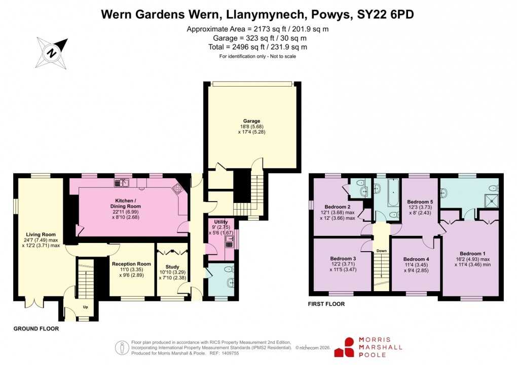 Floorplan for Wern, Llanymynech, Powys