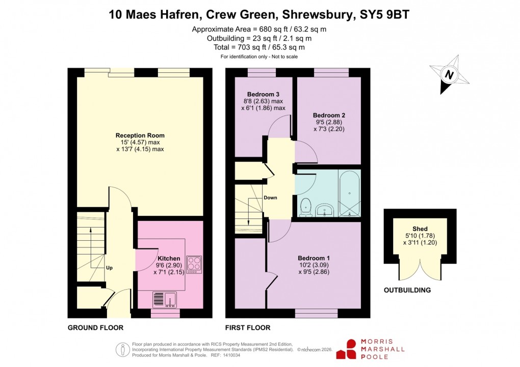 Floorplan for Maes Hafren, Crew Green, Shrewsbury, Powys