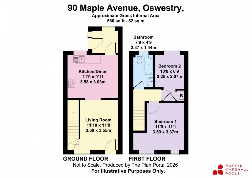 Floorplan for Maple Avenue, Oswestry, Shropshire