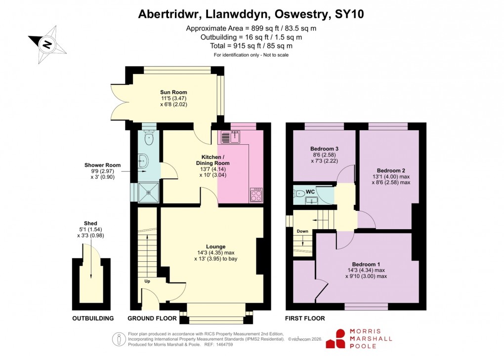 Floorplan for Abertridwr, Llanwddyn, Oswestry, Powys