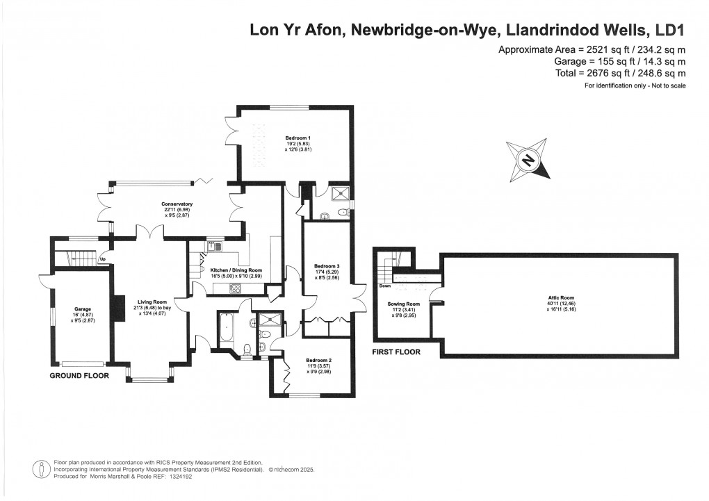 Floorplan for Lon Yr Afon, Newbridge-on-Wye, Llandrindod Wells, Powys