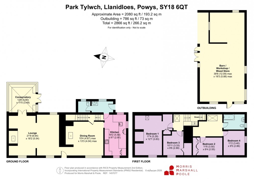 Floorplan for Tylwch, Llanidloes, Powys