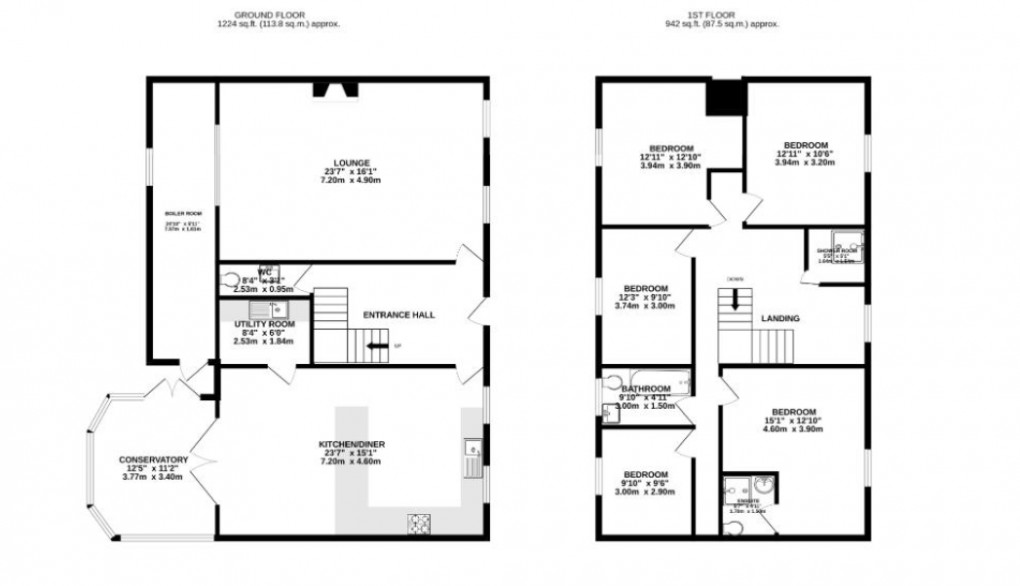 Floorplan for Pant-y-Dwr, Rhayader, Powys