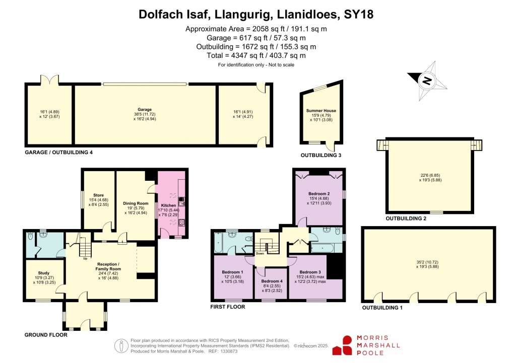 Floorplan for Dolfach Isaf, Llangurig, Llanidloes, Powys
