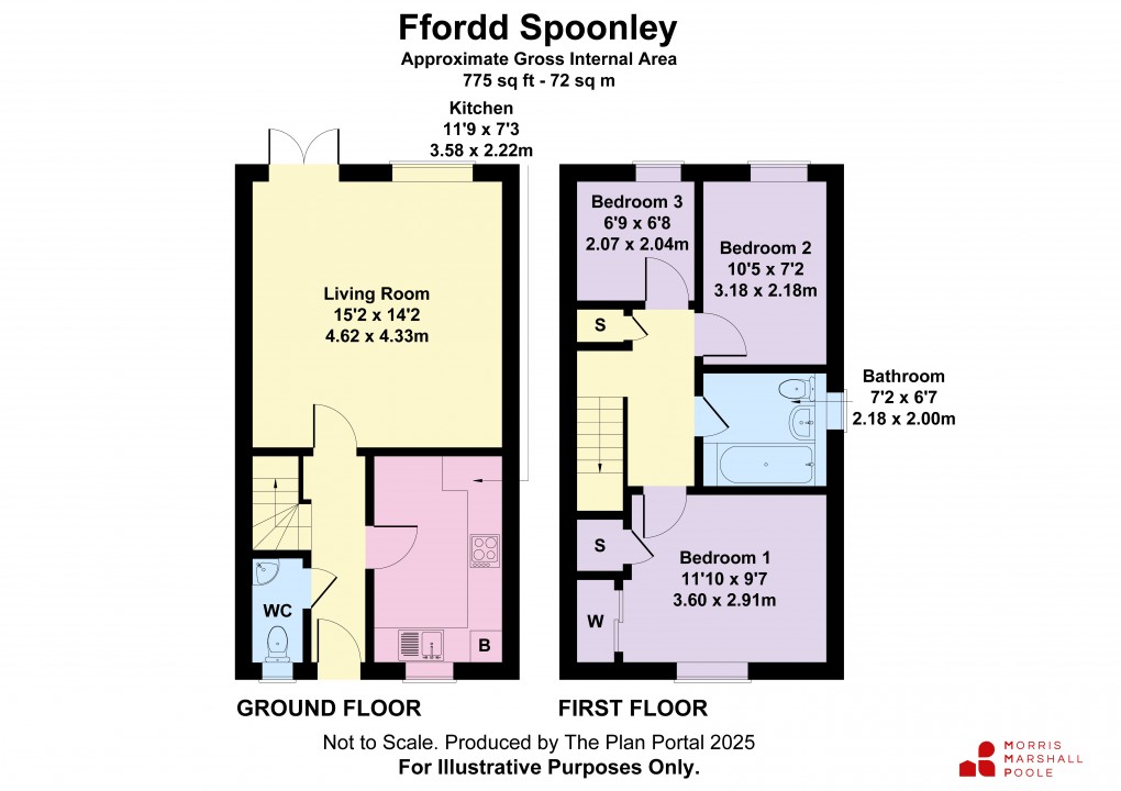 Floorplan for Ffordd Spoonley, Llansantffraid, Powys