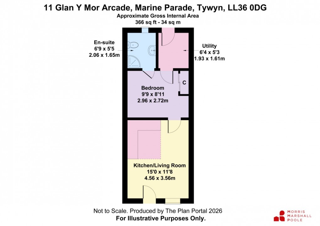 Floorplan for Glan Y Mor Arcade, Marine Parade, Tywyn, Gwynedd