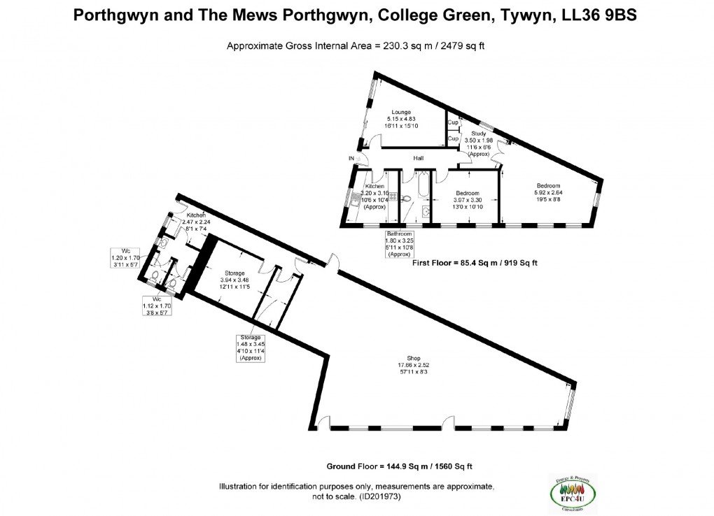 Floorplan for College Green, Tywyn, Gwynedd