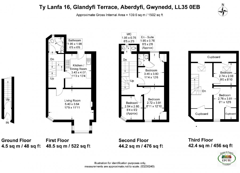 Floorplan for Glandovey Terrace, Aberdyfi, Gwynedd