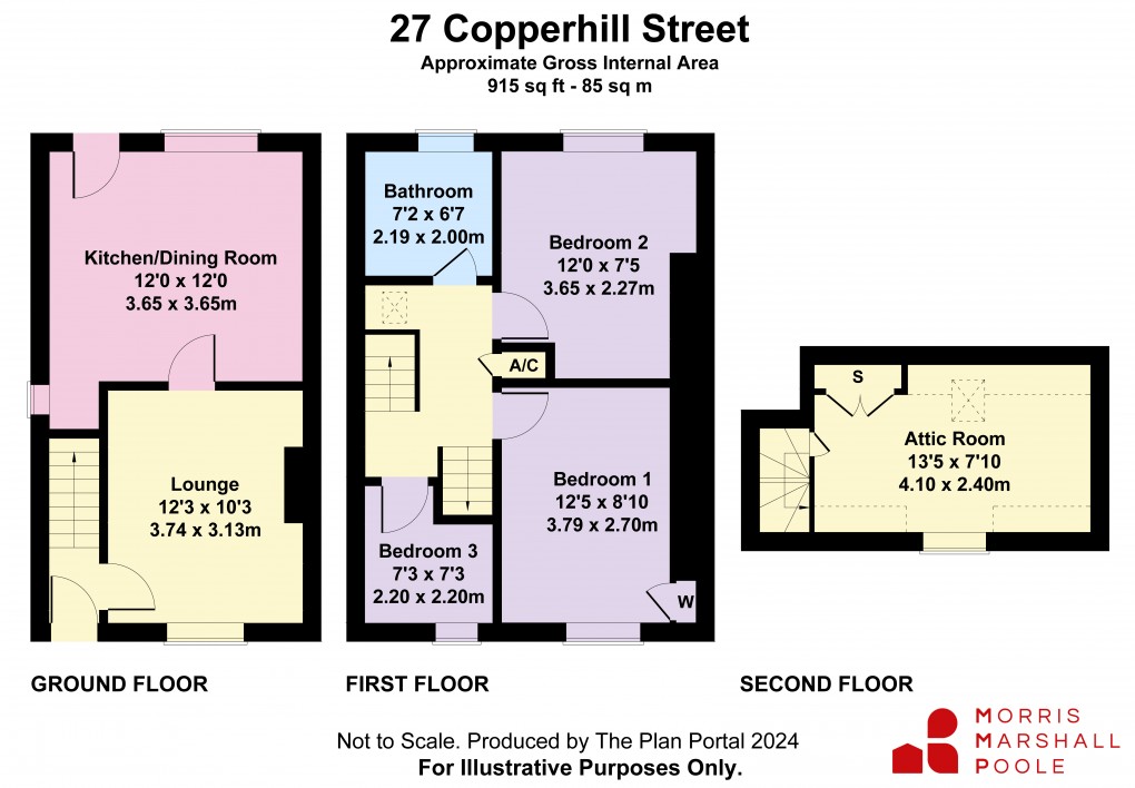 Floorplan for Copperhill Street, Aberdyfi, Gwynedd