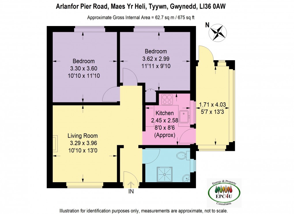 Floorplan for Maes Yr Heli, Tywyn, Gwynedd