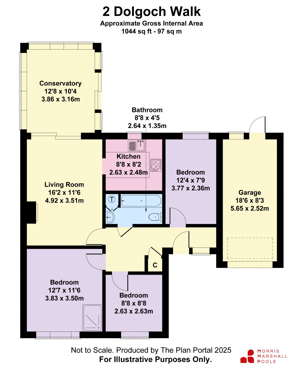 Floorplan for Dolgoch Walk, Tywyn, Gwynedd