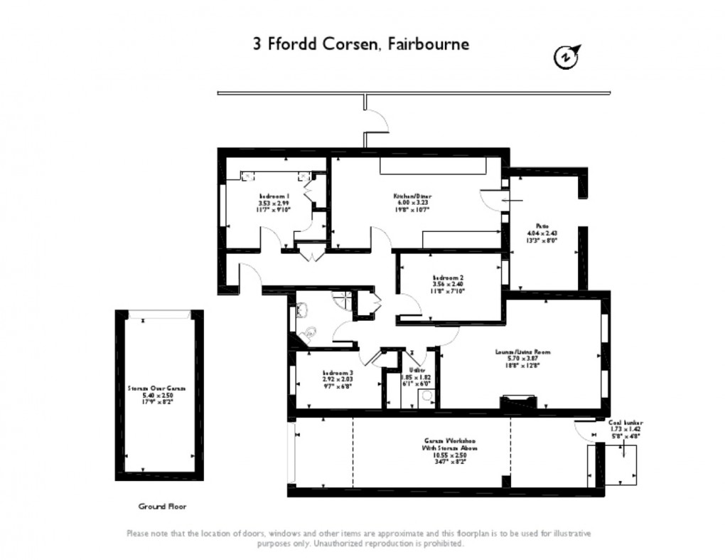 Floorplan for Ffordd Corsen, Fairbourne, Gwynedd