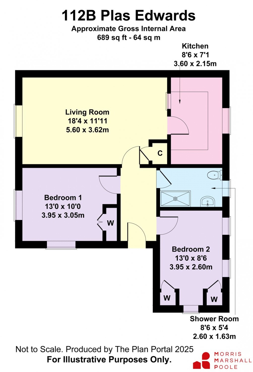 Floorplan for Plas Edwards, Tywyn, Gwynedd