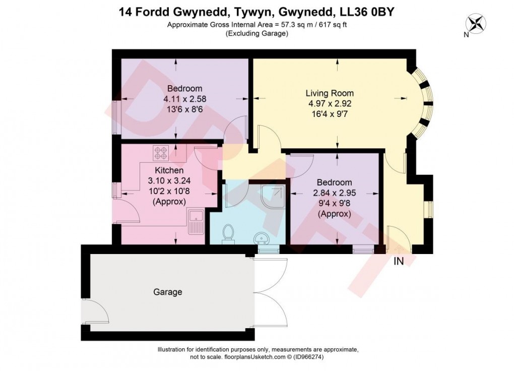 Floorplan for Ffordd Gwynedd, Tywyn, Gwynedd