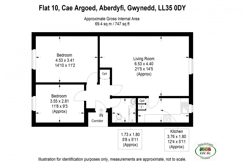 Floorplan for Cae Argoed, Aberdyfi, Gwynedd