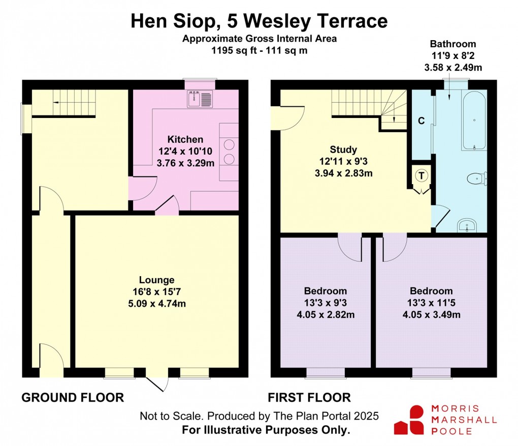 Floorplan for Wesley Terrace, Arthog, Gwynedd