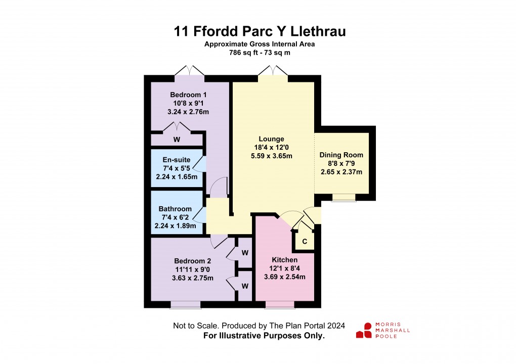 Floorplan for Ffordd Parc Y Llethrau, Aberdyfi, Gwynedd