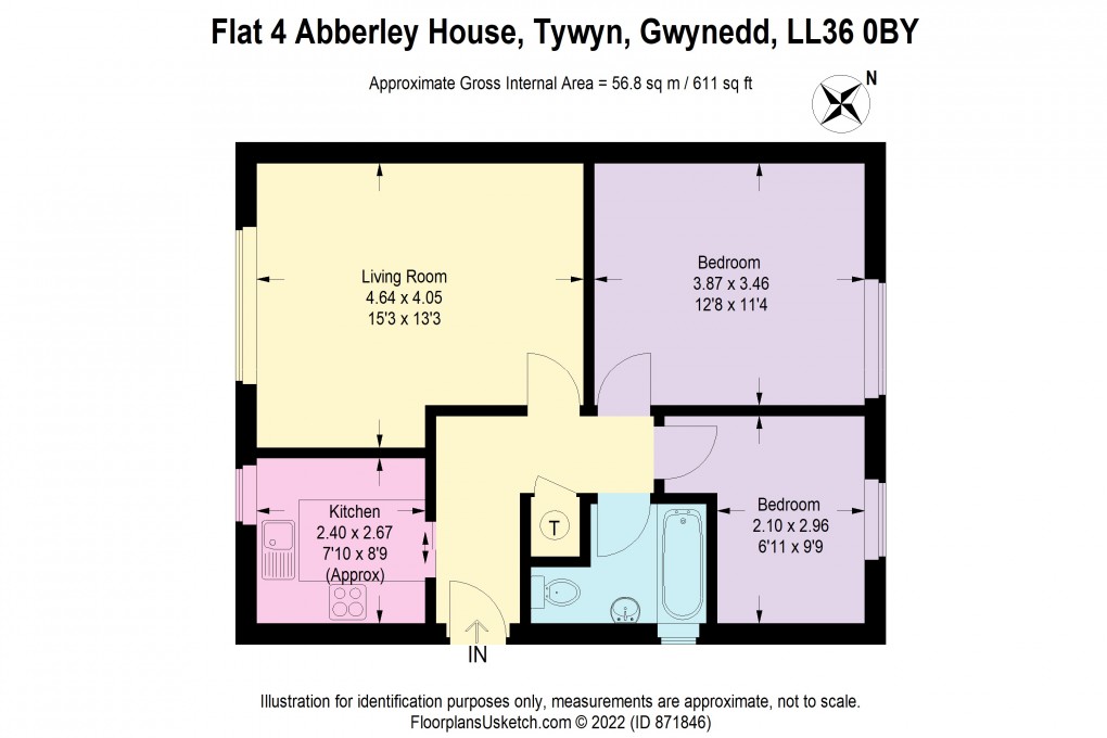 Floorplan for Abberley House, Ffordd Gwynedd, Tywyn, Gwynedd