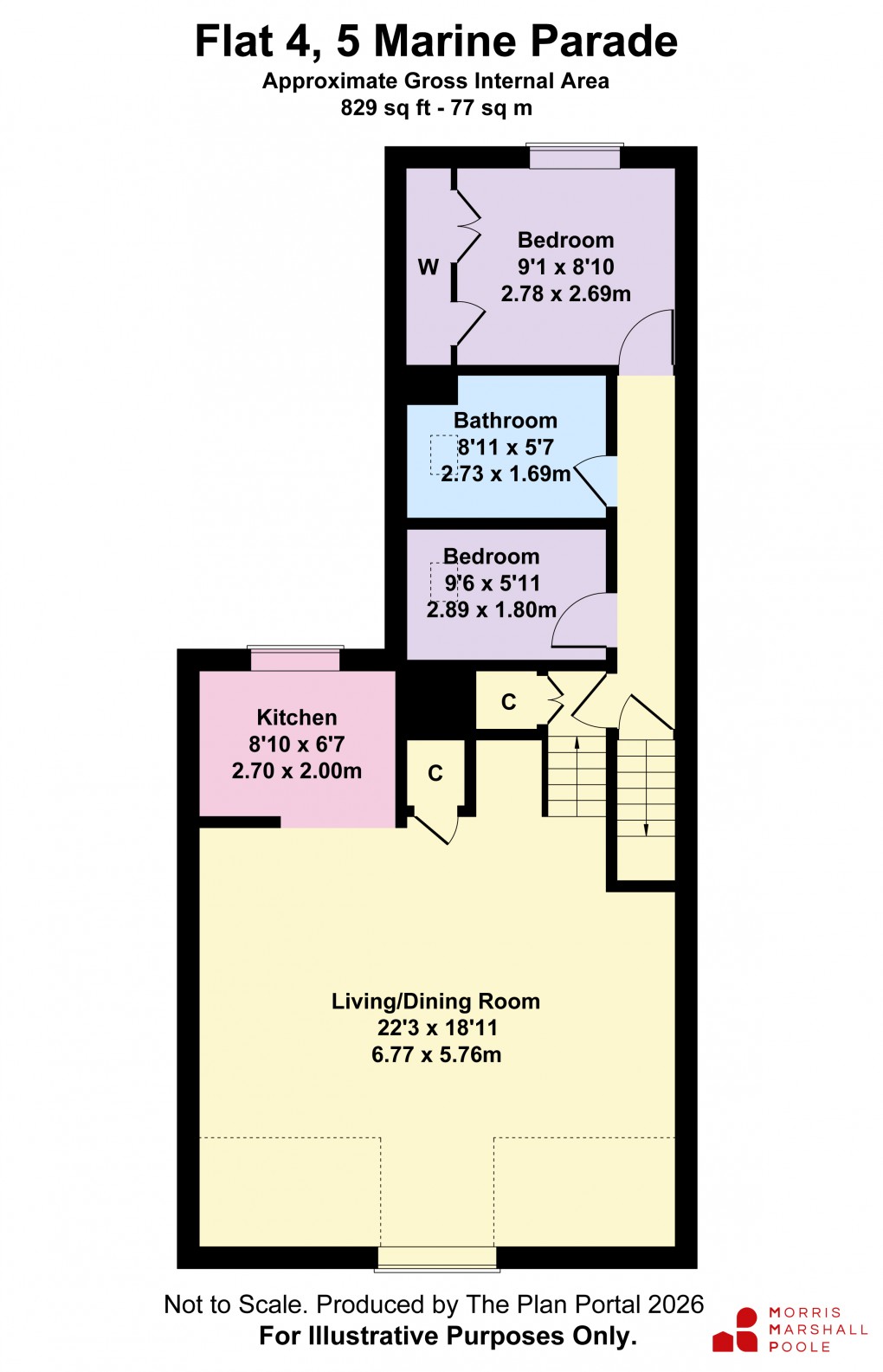 Floorplan for Marine Parade, Tywyn, Gwynedd