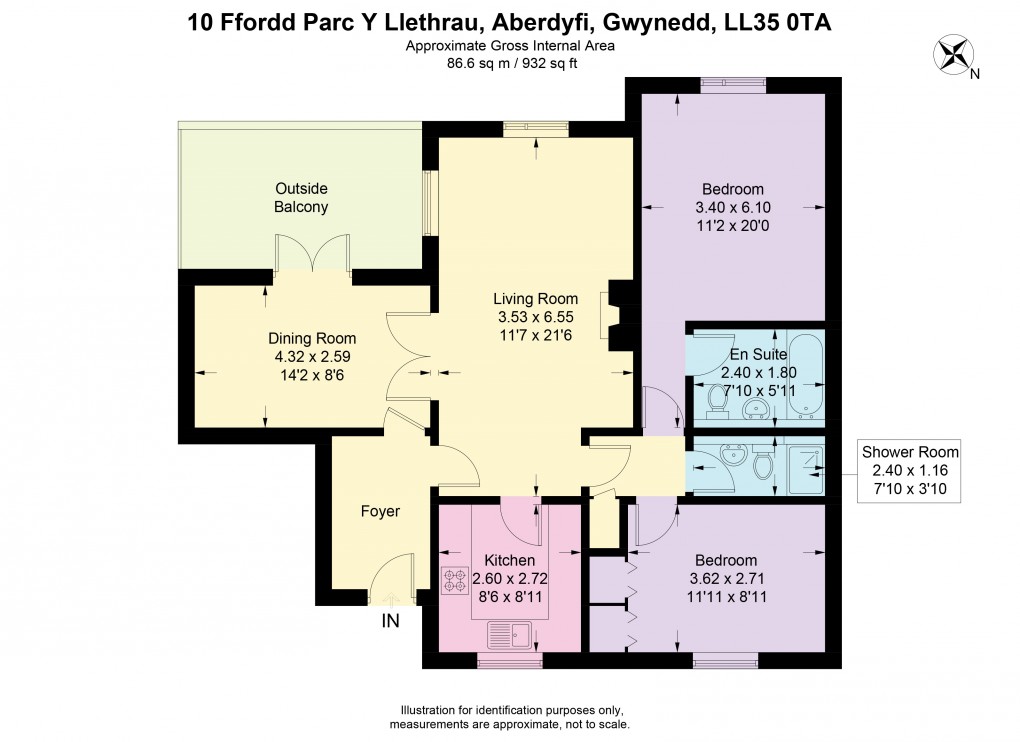 Floorplan for Ffordd Parc Y Llethrau, Aberdyfi, Gwynedd