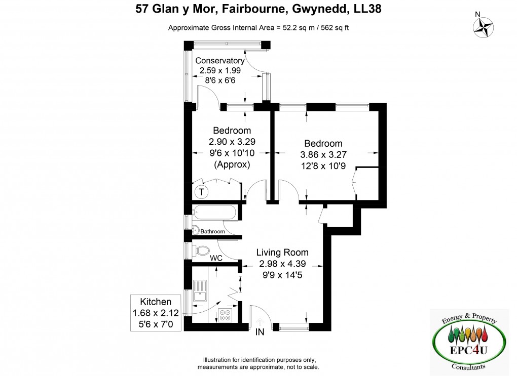 Floorplan for Glan Y Mor, Fairbourne, Gwynedd