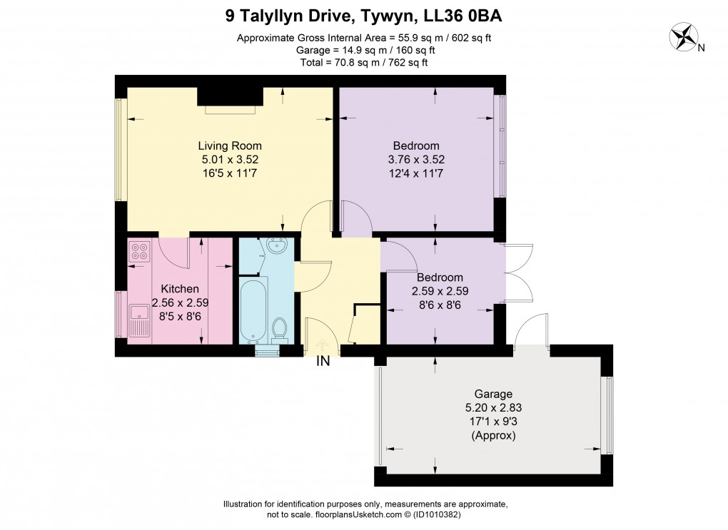 Floorplan for Talyllyn Drive, Tywyn, Gwynedd