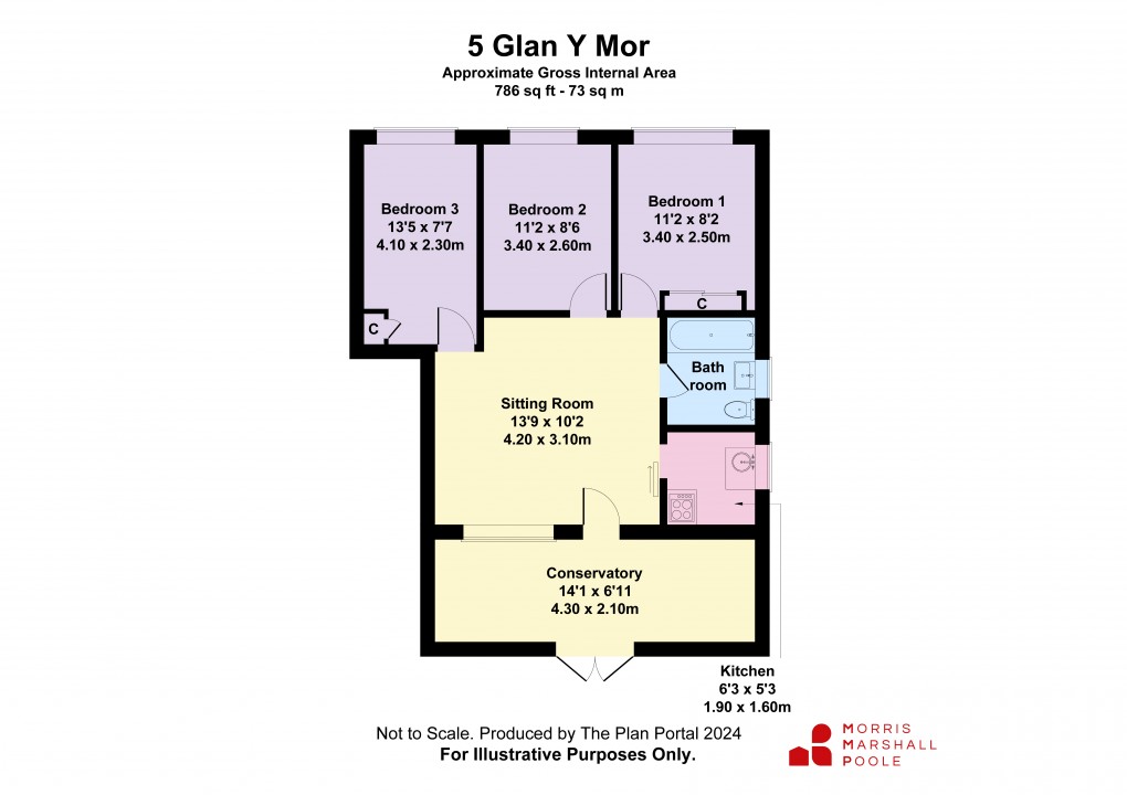 Floorplan for Glan Y Mor, Fairbourne, Gwynedd