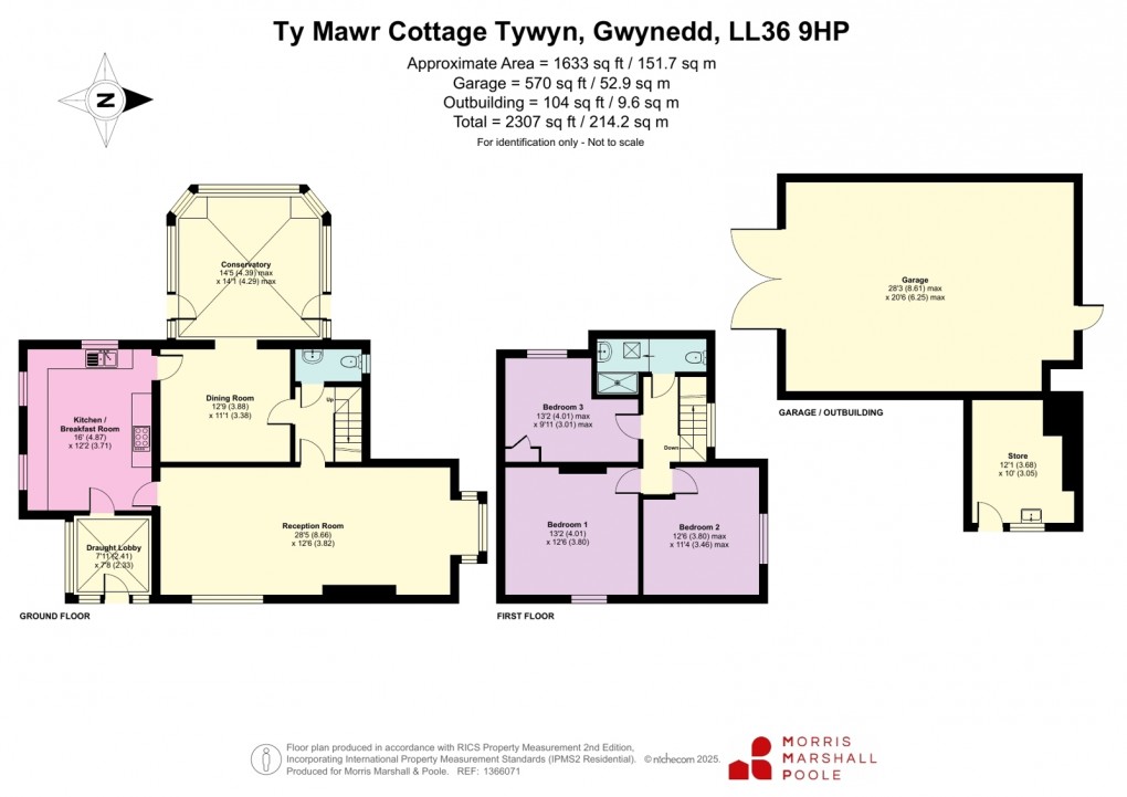 Floorplan for Tywyn, Gwynedd