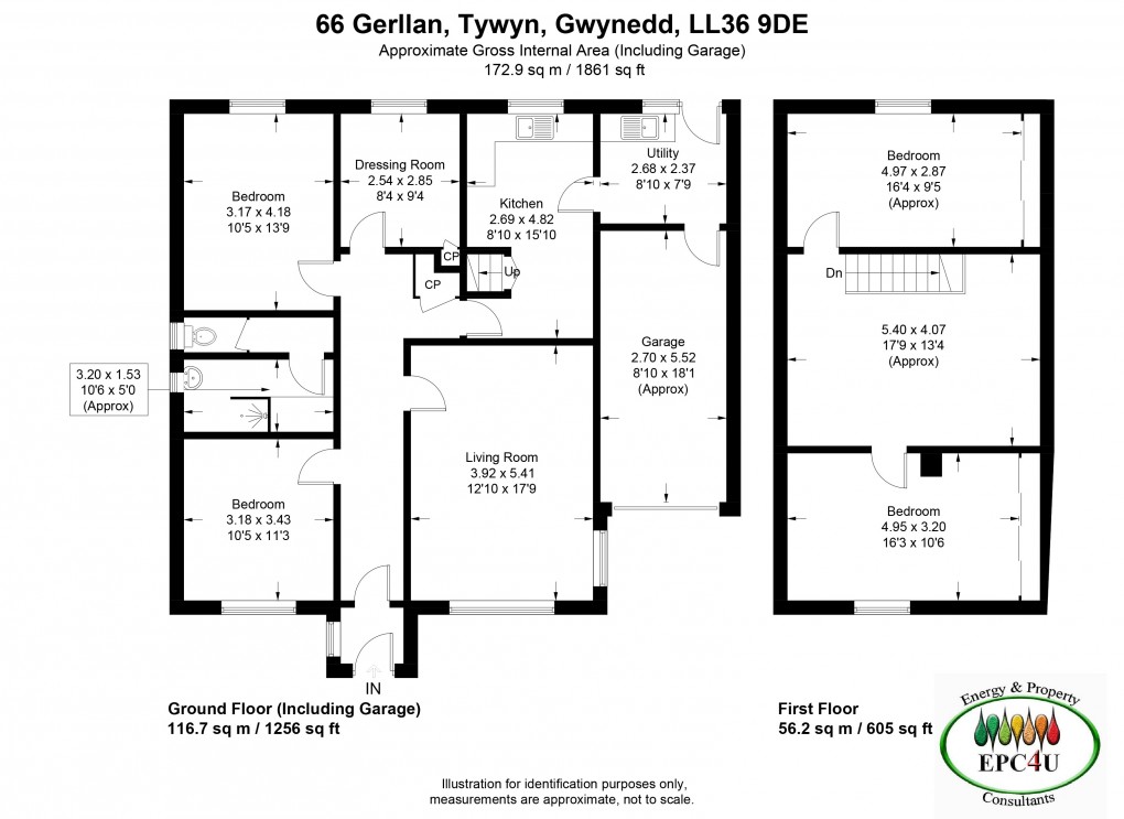Floorplan for Gerllan, Tywyn, Gwynedd