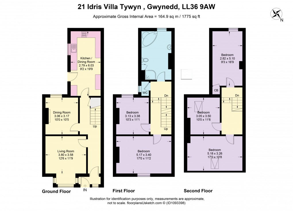 Floorplan for Idris Villas, Tywyn, Gwynedd