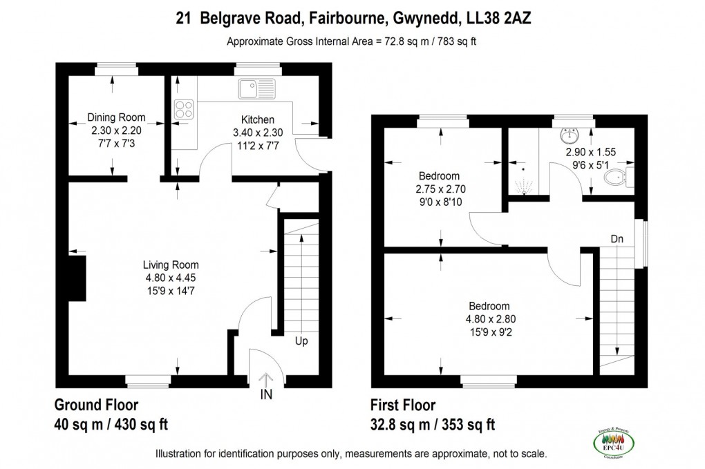 Floorplan for Belgrave Road, Fairbourne, Gwynedd
