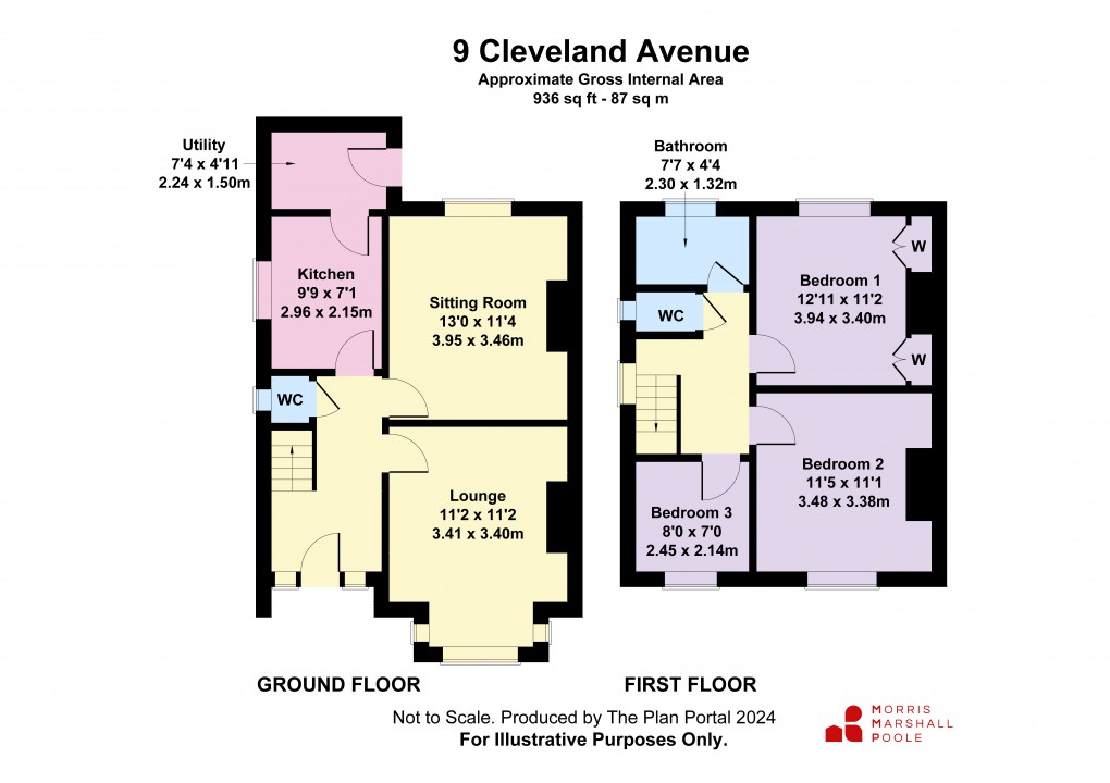Floorplan for Cleveland Avenue, Tywyn, Gwynedd
