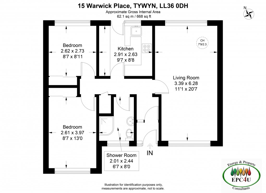 Floorplan for Warwick Place, Tywyn, Gwynedd
