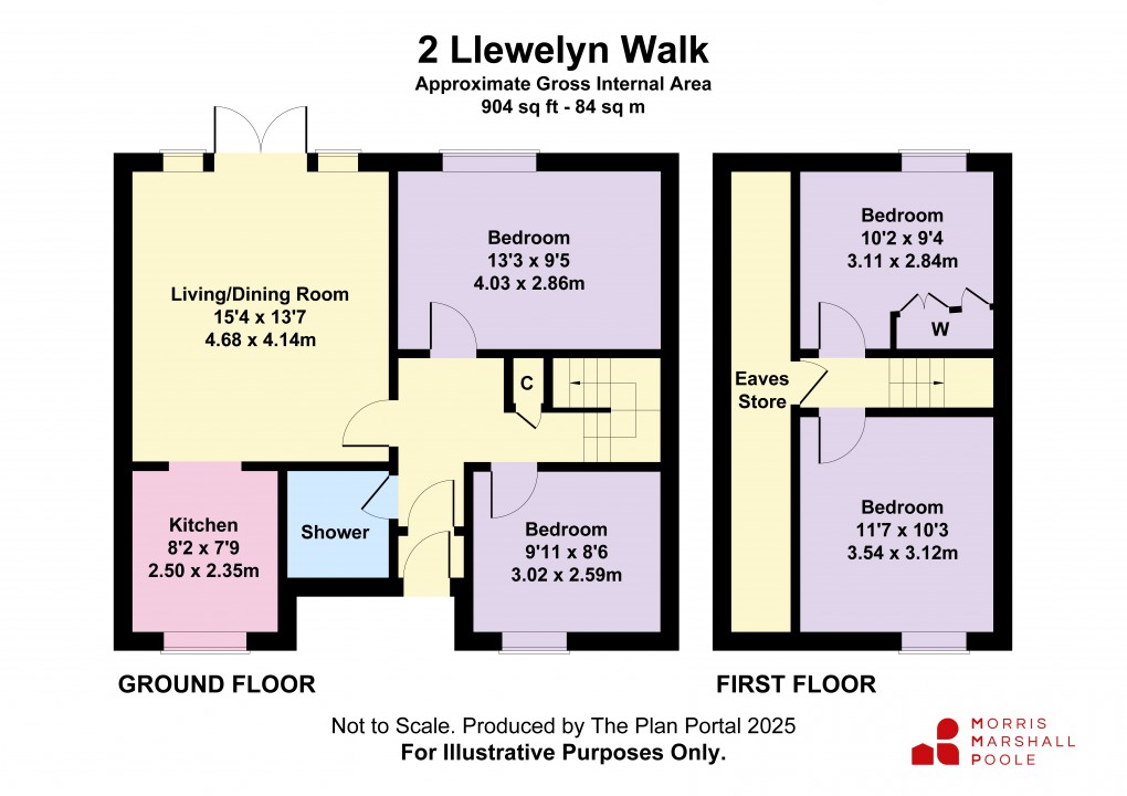Floorplan for Llewelyn Walk, Tywyn, Gwynedd
