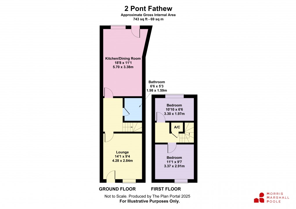 Floorplan for Bryncrug, Tywyn, Gwynedd