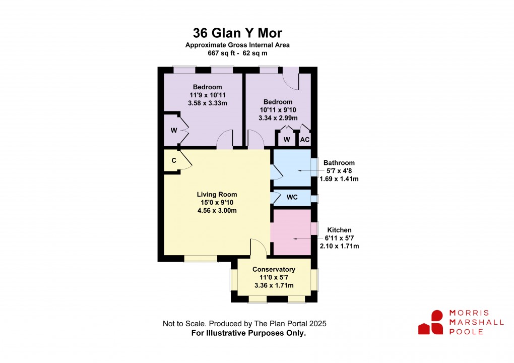 Floorplan for Glan Y Mor, Fairbourne, Gwynedd