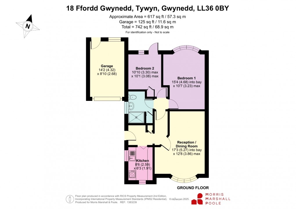 Floorplan for Ffordd Gwynedd, Tywyn, Gwynedd