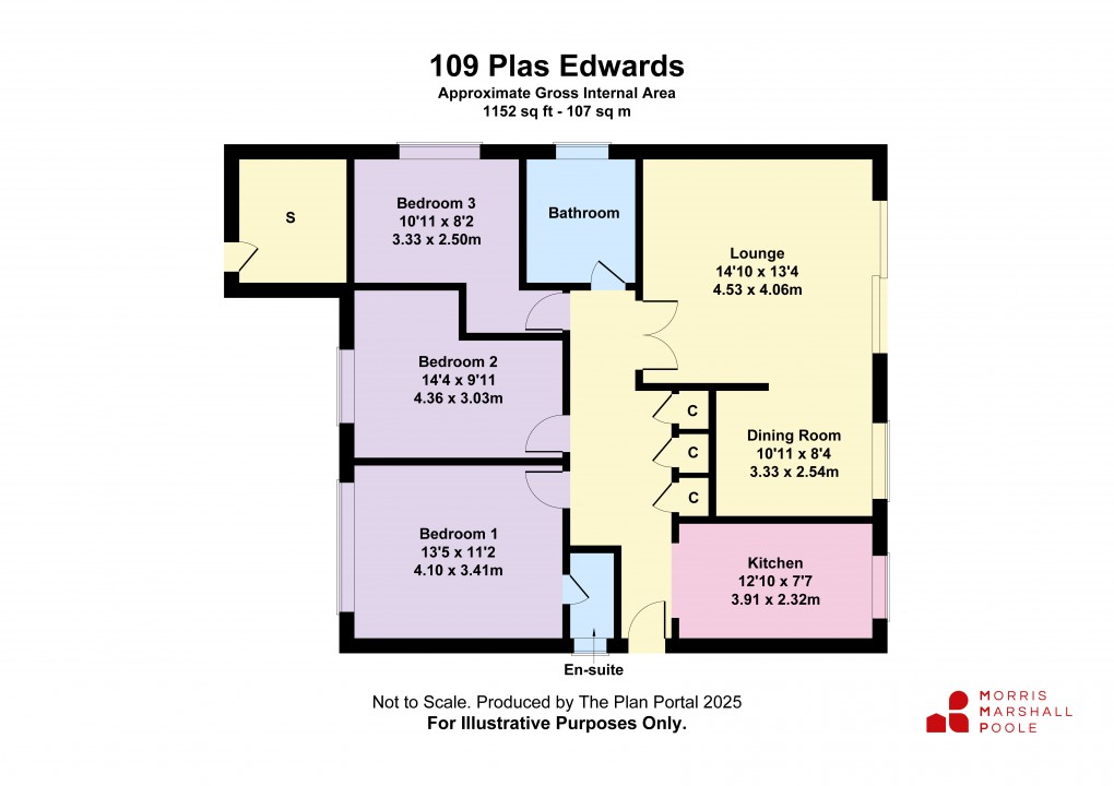 Floorplan for Plas Edwards, Tywyn, Gwynedd
