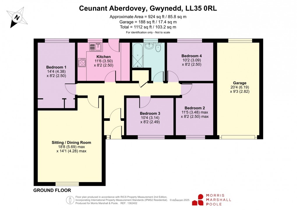 Floorplan for Aberdovey, Gwynedd